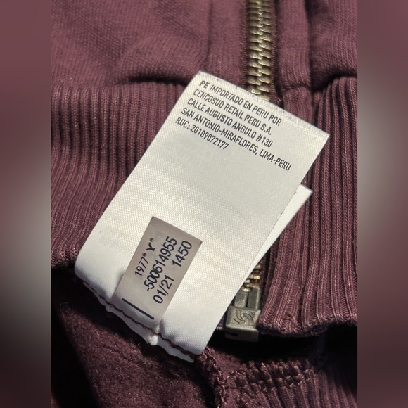 American Eagle Oversized full Zip Hoodie women’s XS jegging fit burgundy purple - Picture 6 of 14